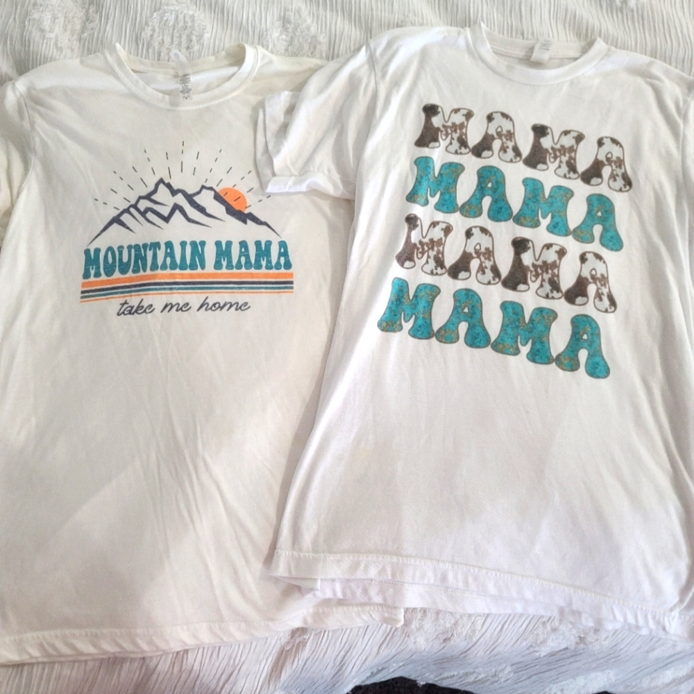 Set Of Two Country Mama Graphic Shirts